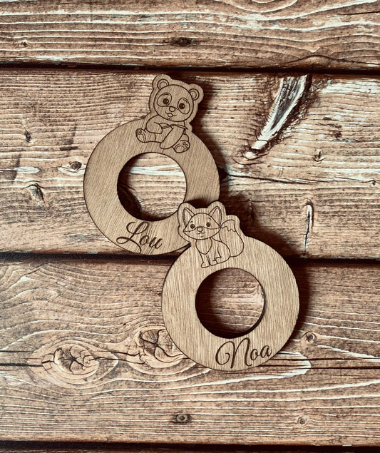 Ronds de serviette pour enfants | Bois personnalisable | Grav' & Vous