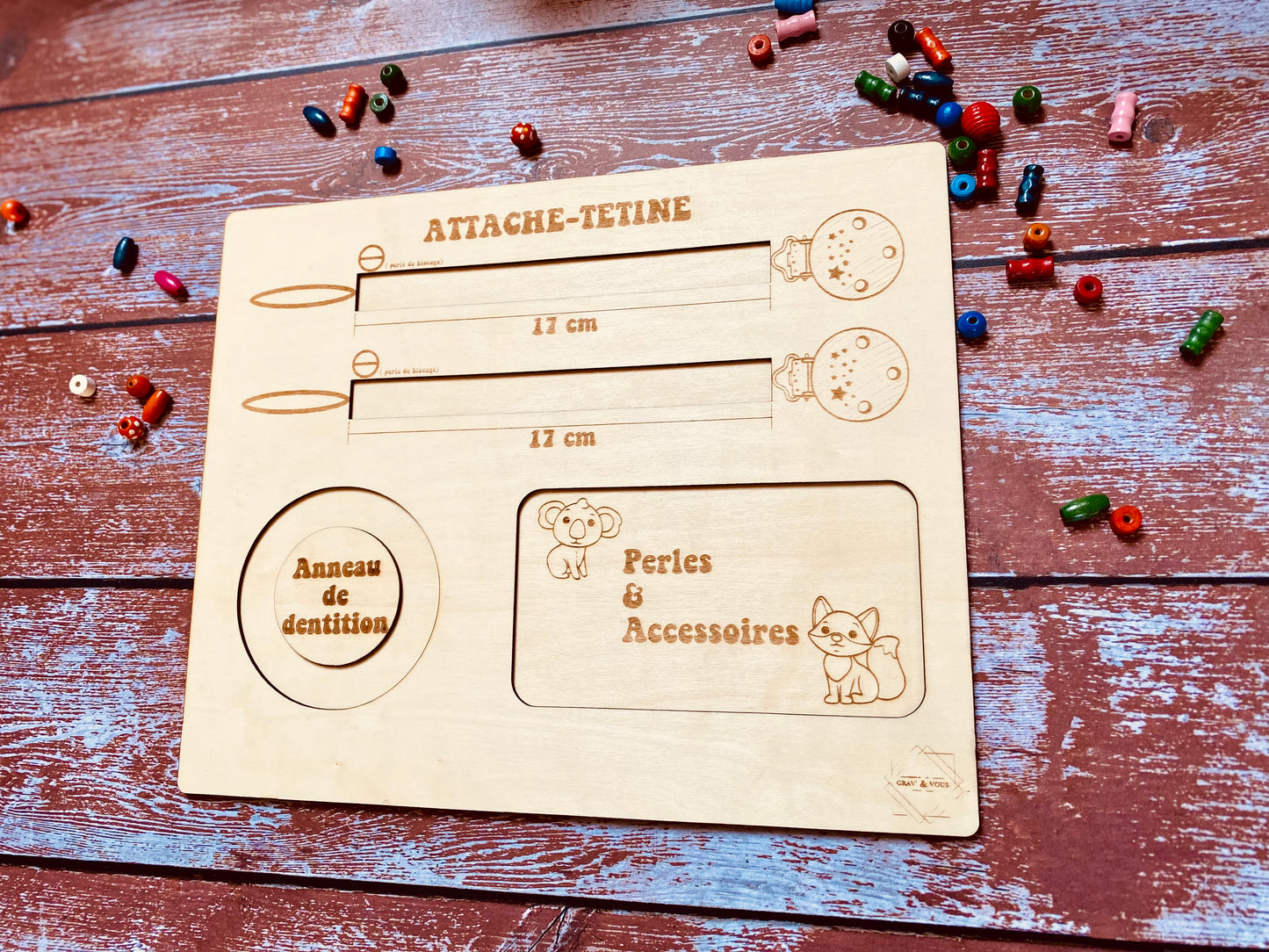 Planche Gabarit | Attaches-Tétine & Anneau de dentition | Grav' & Vous