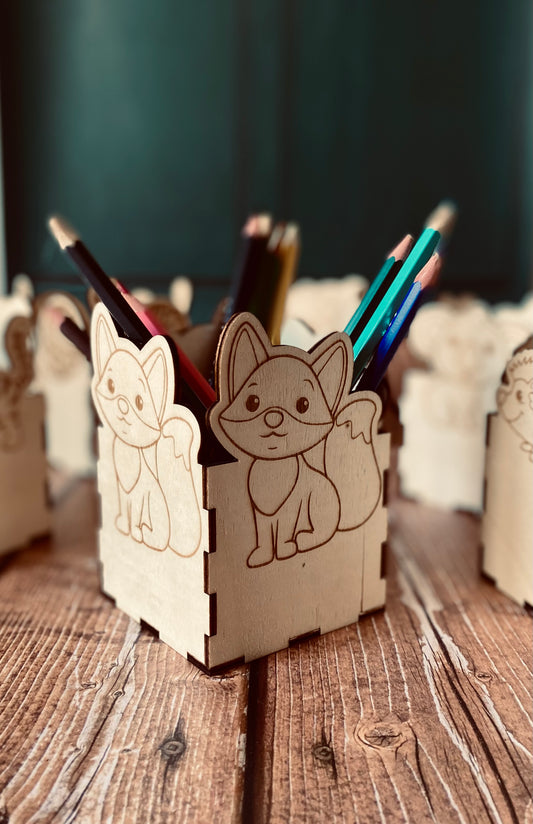 Pot à Crayons Enfant – Bois Gravé au Laser – Grav' & Vous