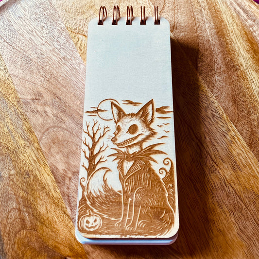 Bloc notes Renard | Bois gravé | Grav' & Vous