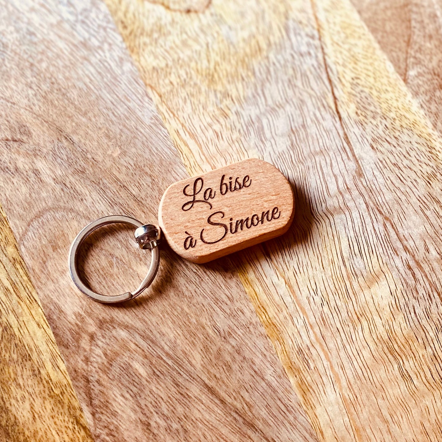 Porte-Clefs Bois | La Bise à Simone | Grav' & Vous