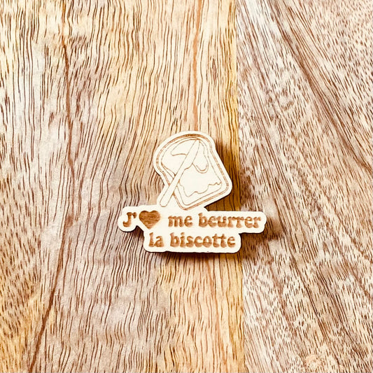 Magnet en bois gravé | Biscotte | Grav' & Vous