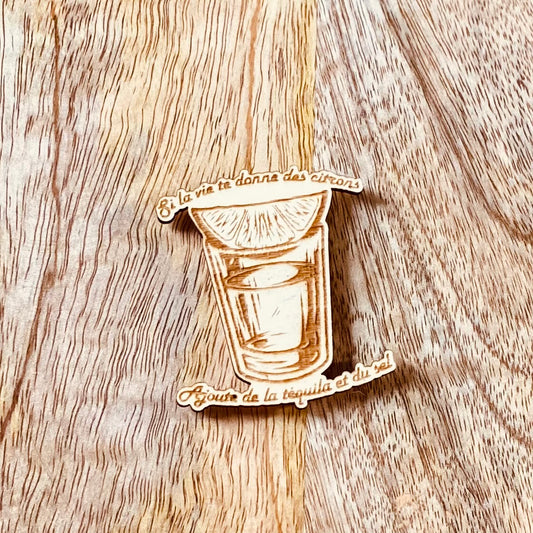 Magnet en bois gravé | Téquila | Grav' & Vous