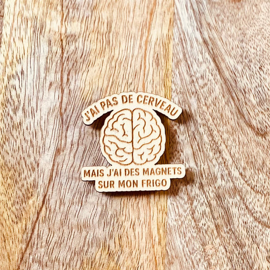 Magnet en bois gravé | Cerveau | Grav' & Vous