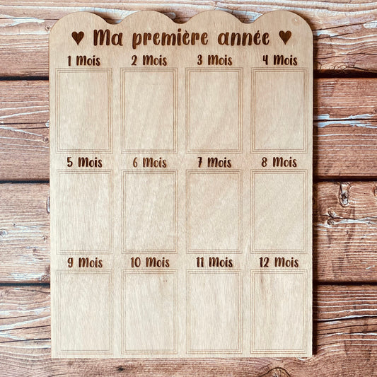 Planche photo Ma première année | Découpe et gravure laser | Grav' & Vous