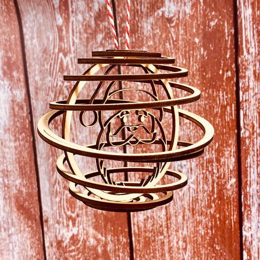 NOËL | Boule de Noël Spirale en Bois | Père Noël | Grav & Vous