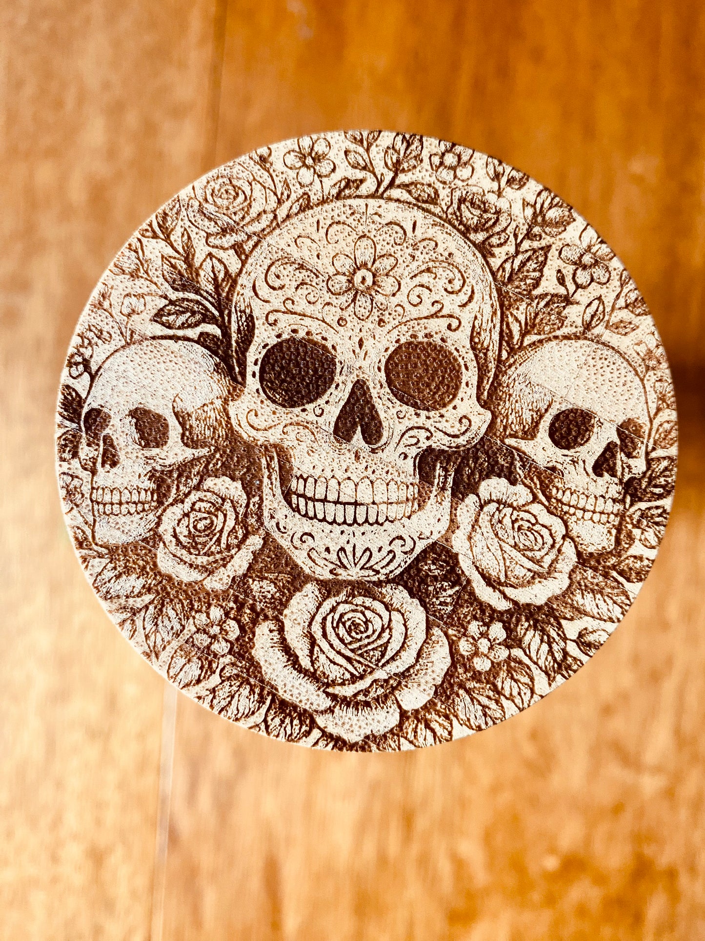 Bouteille à thé double paroi 450 ml | Édition Skull Blue Roses | Grav' & Vous
