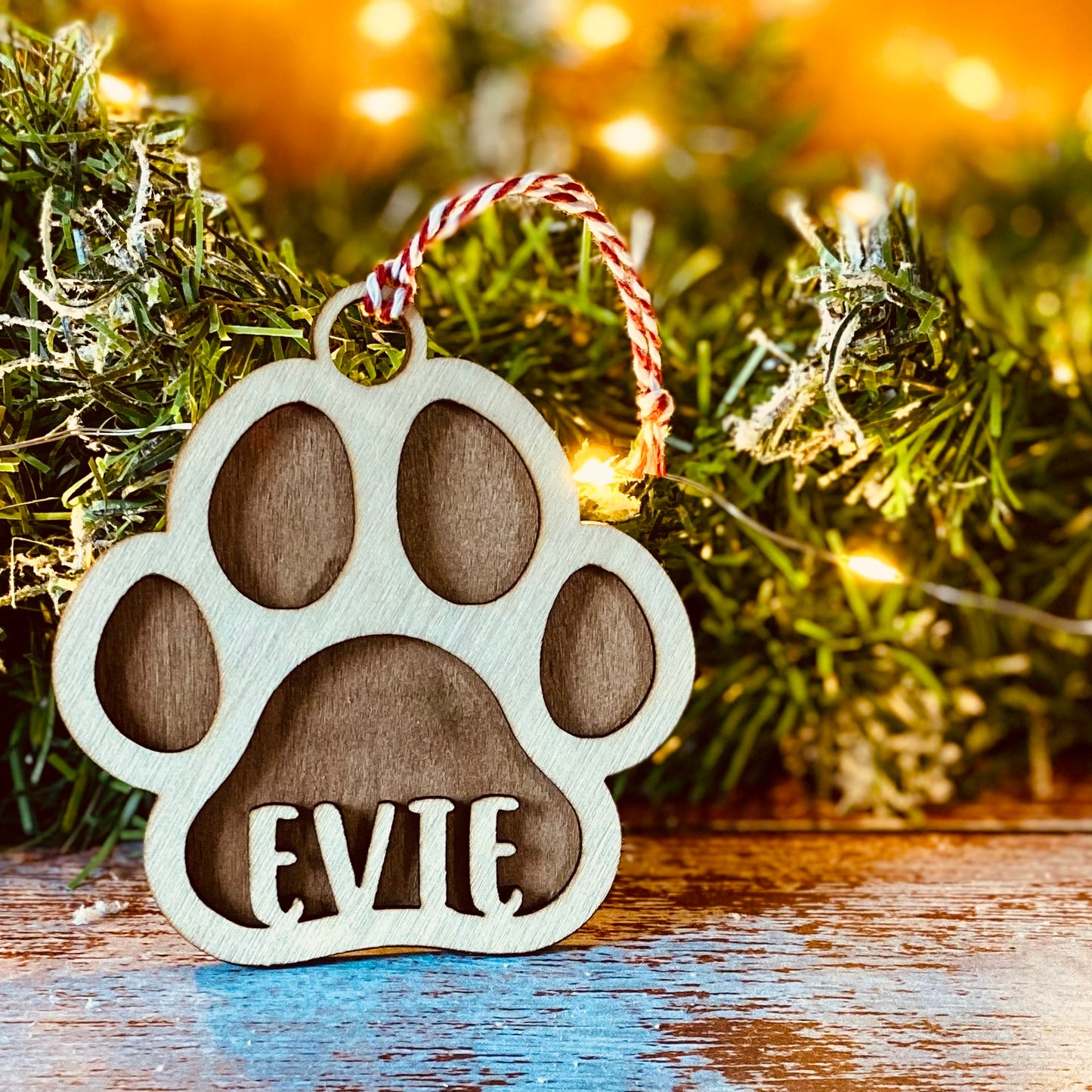 NOËL | Boule de Noël patte personnalisée | Personnalisable