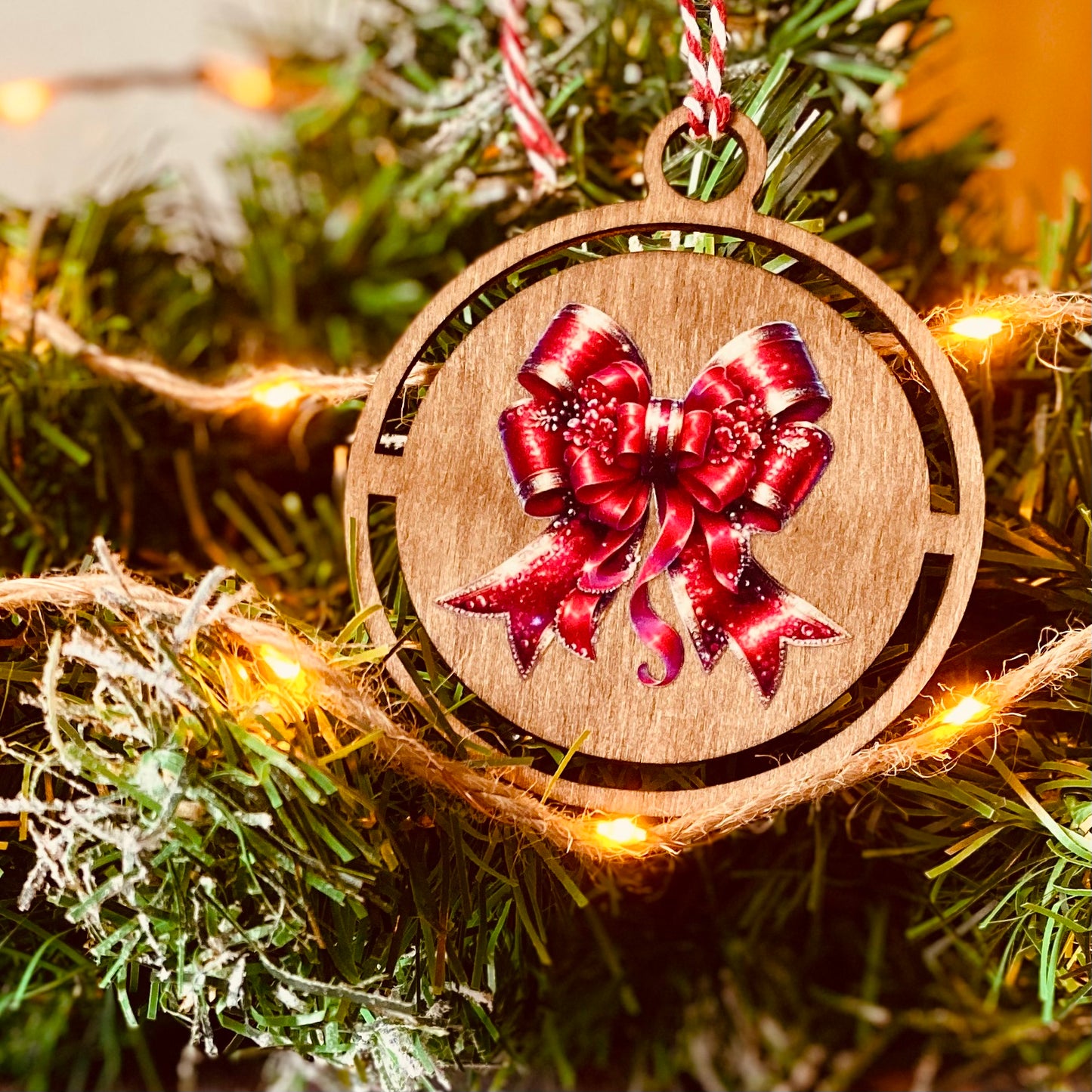 NOËL | Boule Noël Nœud | Grav' & Vous