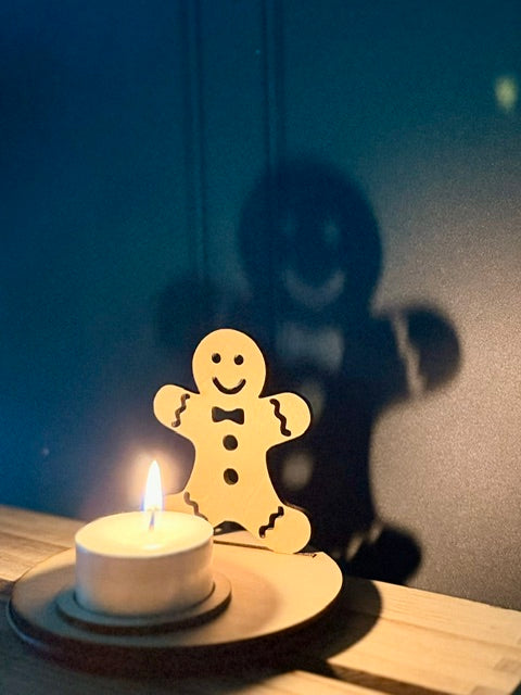 Photophore en bois | Pain d'épices Noël | Grav' & Vous