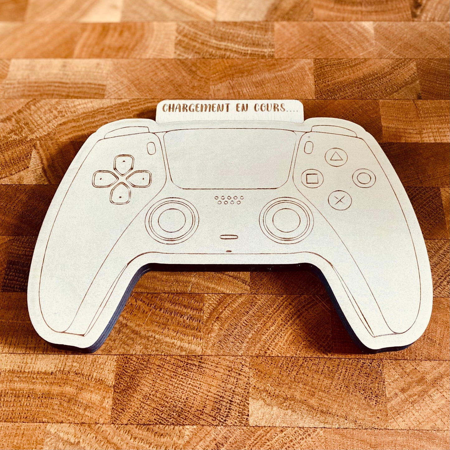 Manette en bois personnalisée | Annonce grossesse (réplique PS5) | Grav' & Vous