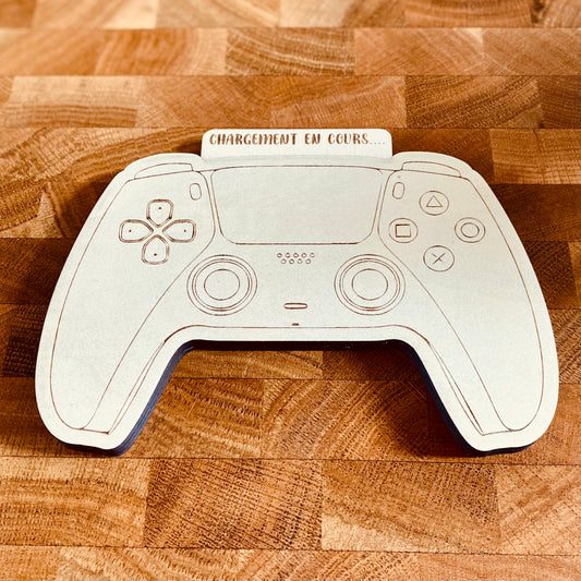Manette en bois personnalisée | Annonce grossesse (réplique PS5) | Grav' & Vous
