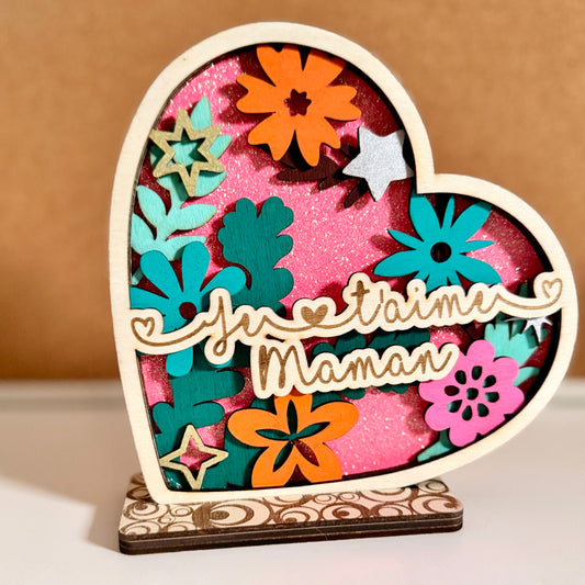 Cadeau Cœur Maman | Bois | Grav' & Vous