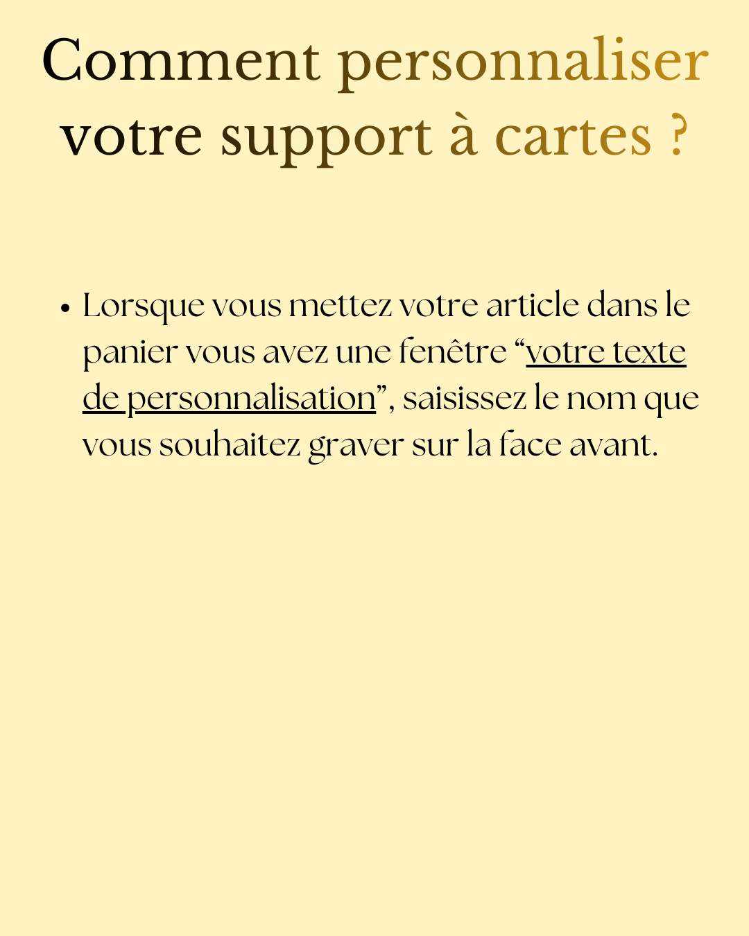 Support cartes à jouer | Personnalisable | Grav' & vous