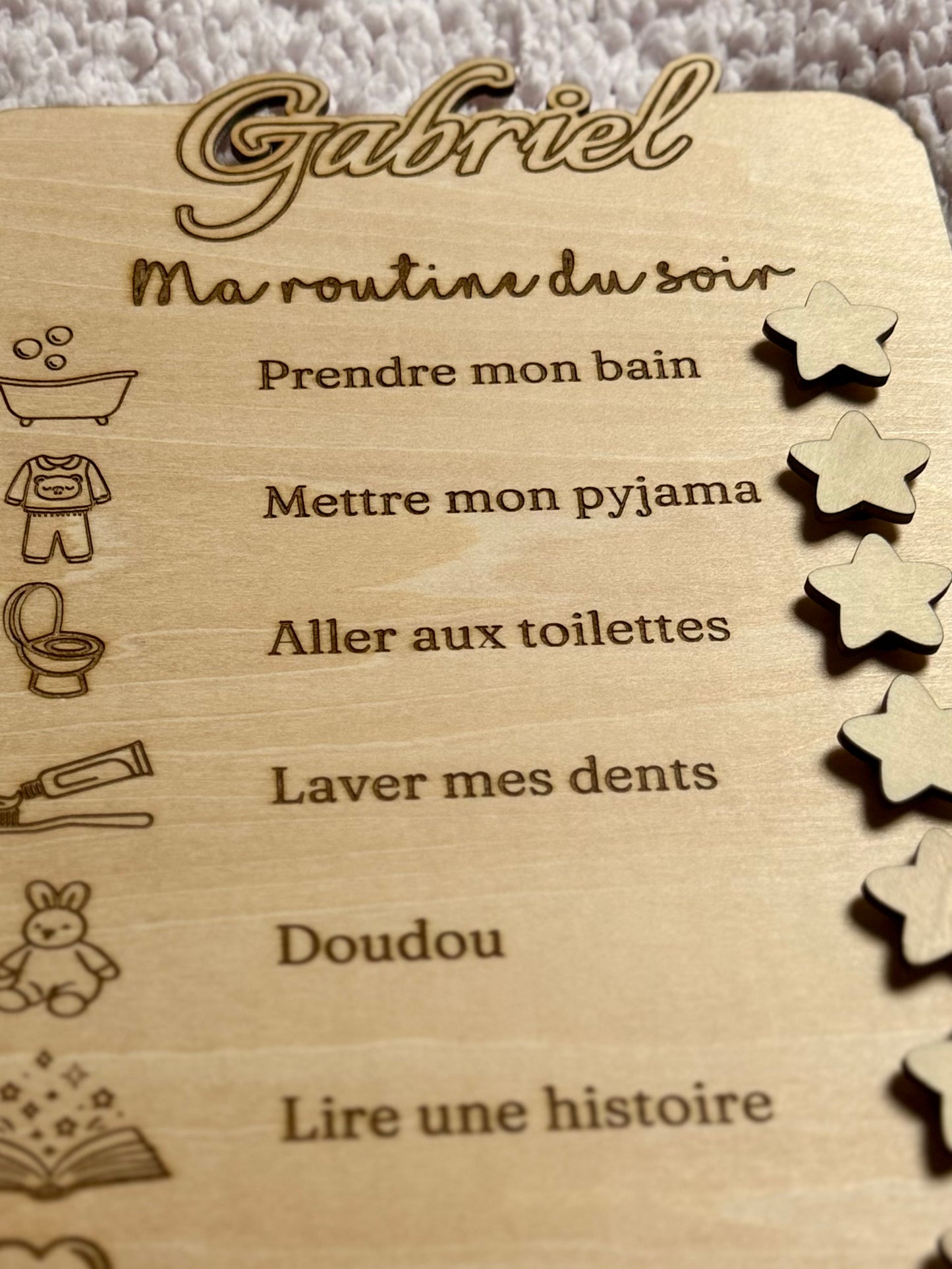 Planche Montessori | Routine du soir | Grav' & Vous