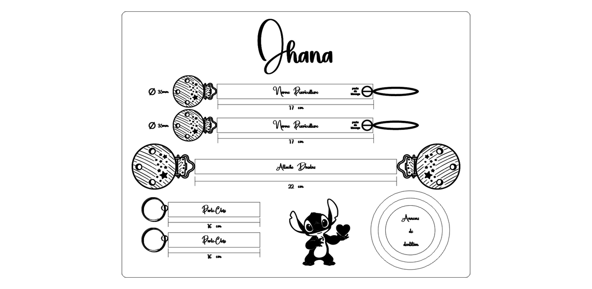 Planche gabarit sur mesure Ohana