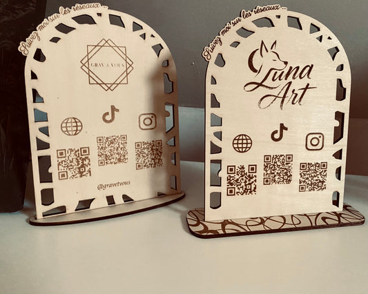 Panneau Réseaux Sociaux | En bois | Grav' & Vous