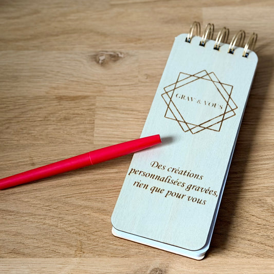 Bloc-notes personnalisé gravé – 80 pages