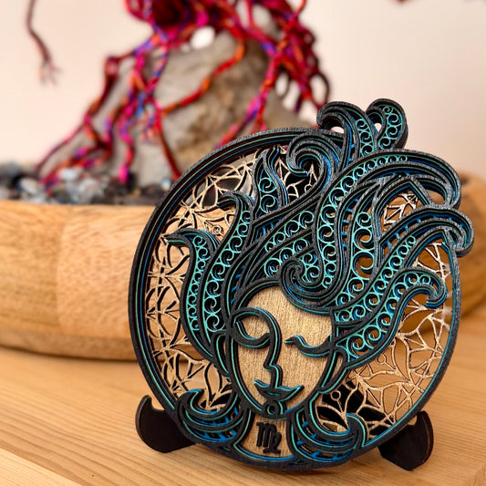 Signe astrologique en bois multicouche | Décoration artisanale | Grav' & Vous