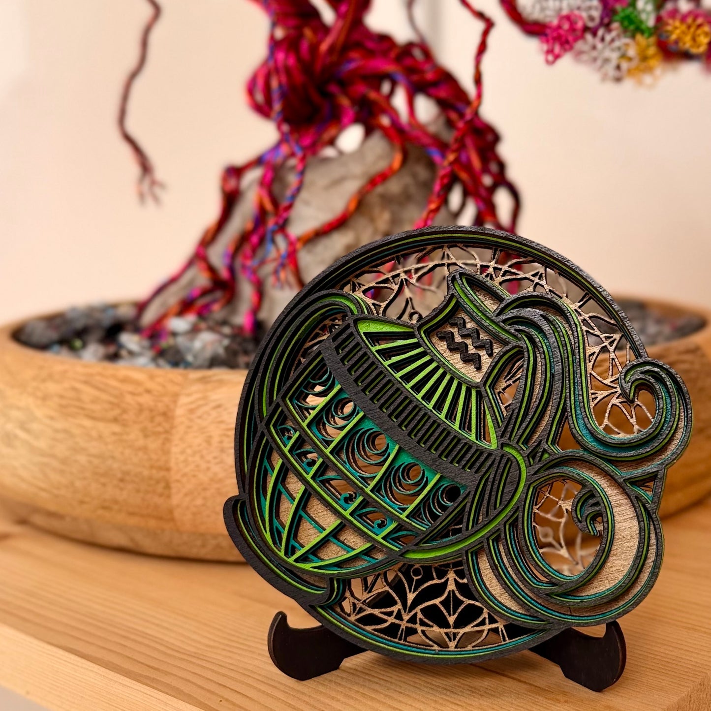 Signe astrologique en bois multicouche | Décoration artisanale | Grav' & Vous