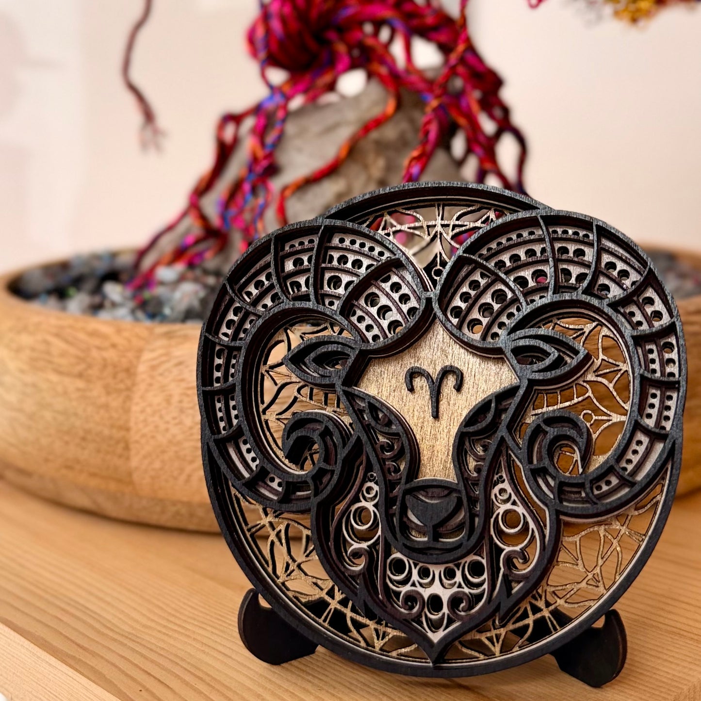 Signe astrologique en bois multicouche | Décoration artisanale | Grav' & Vous