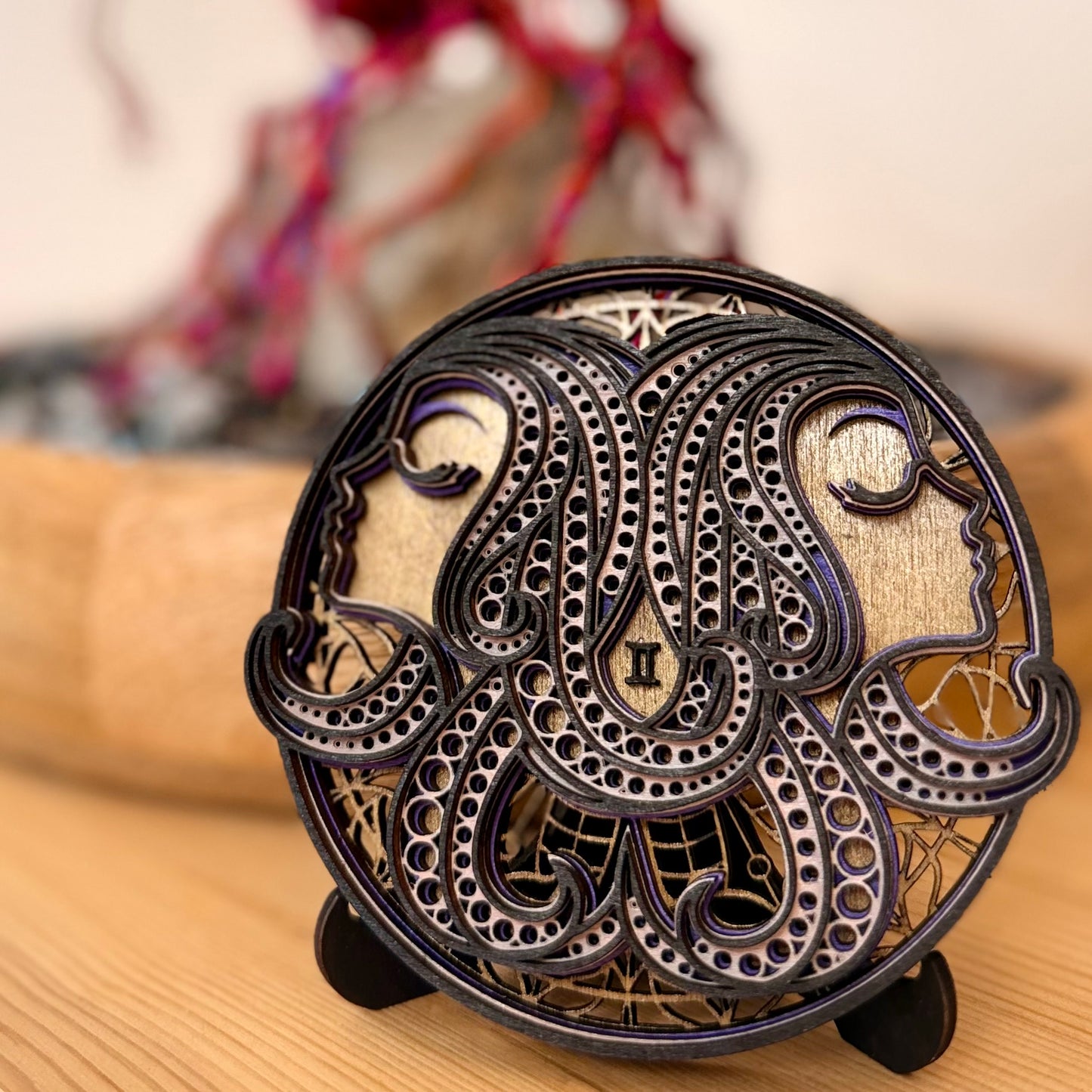 Signe astrologique en bois multicouche | Décoration artisanale | Grav' & Vous