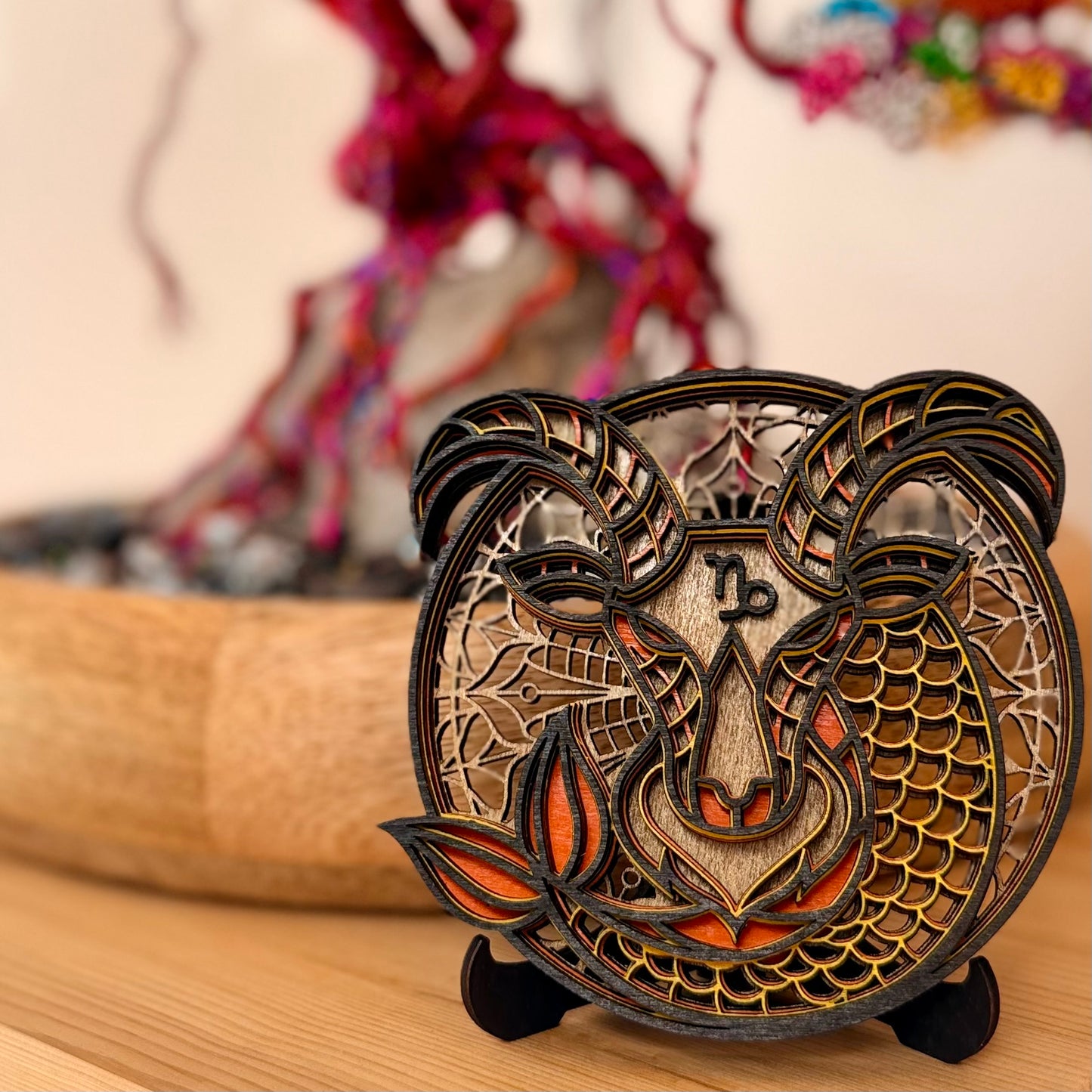 Signe astrologique en bois multicouche | Décoration artisanale | Grav' & Vous
