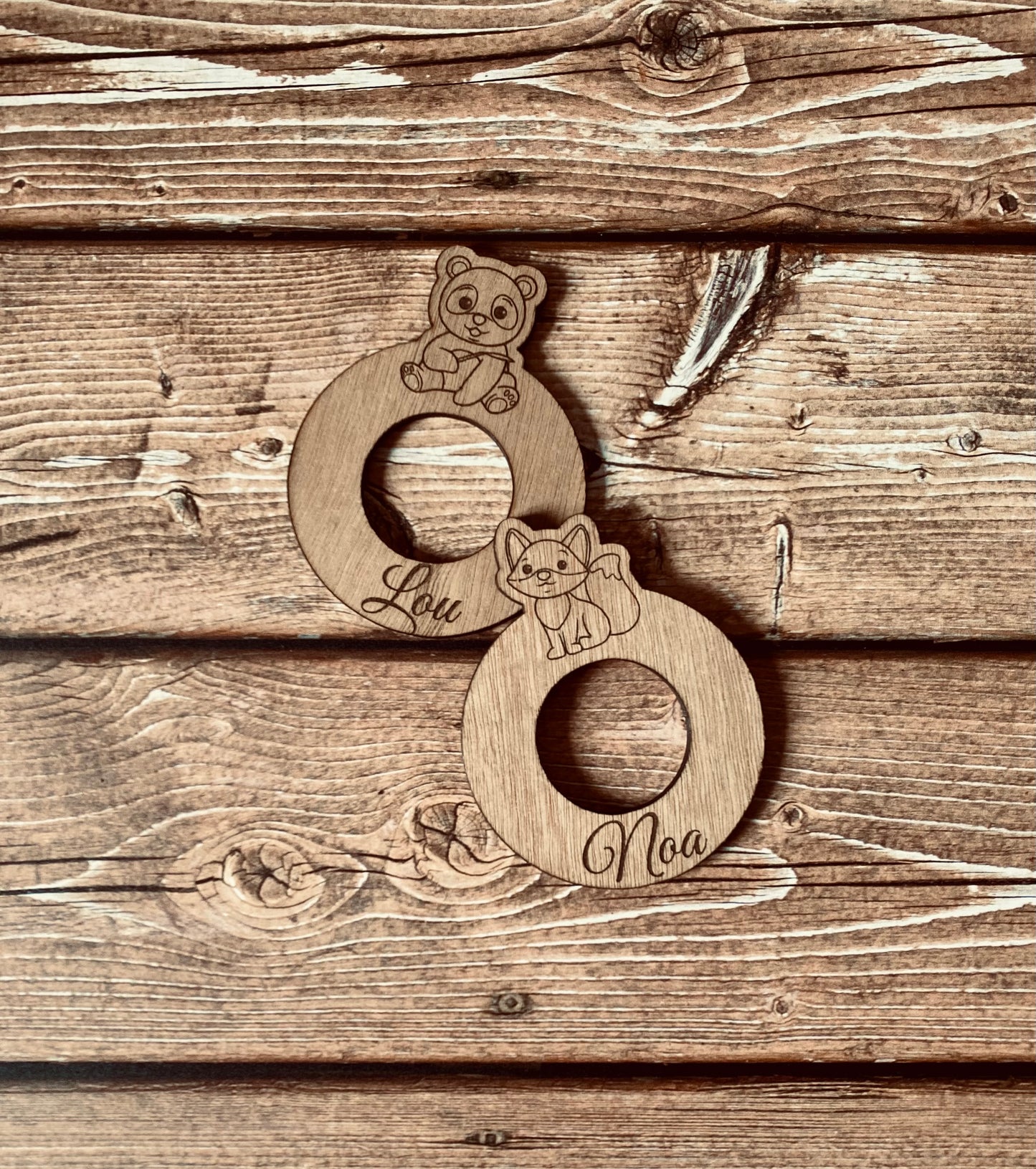 Ronds de serviette pour enfants | Bois personnalisable | Grav' & Vous