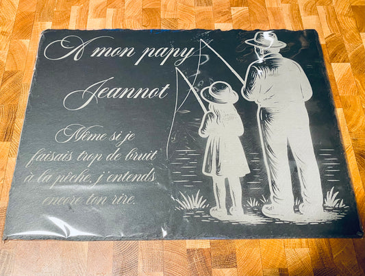 Plaque funéraire en ardoise personnalisée – 40x30 cm