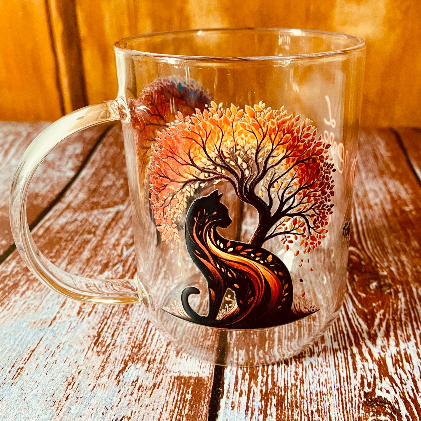 Tasse en Verre Borosilicate | Design Arbre chat (350 ml) | Grav' & Vous