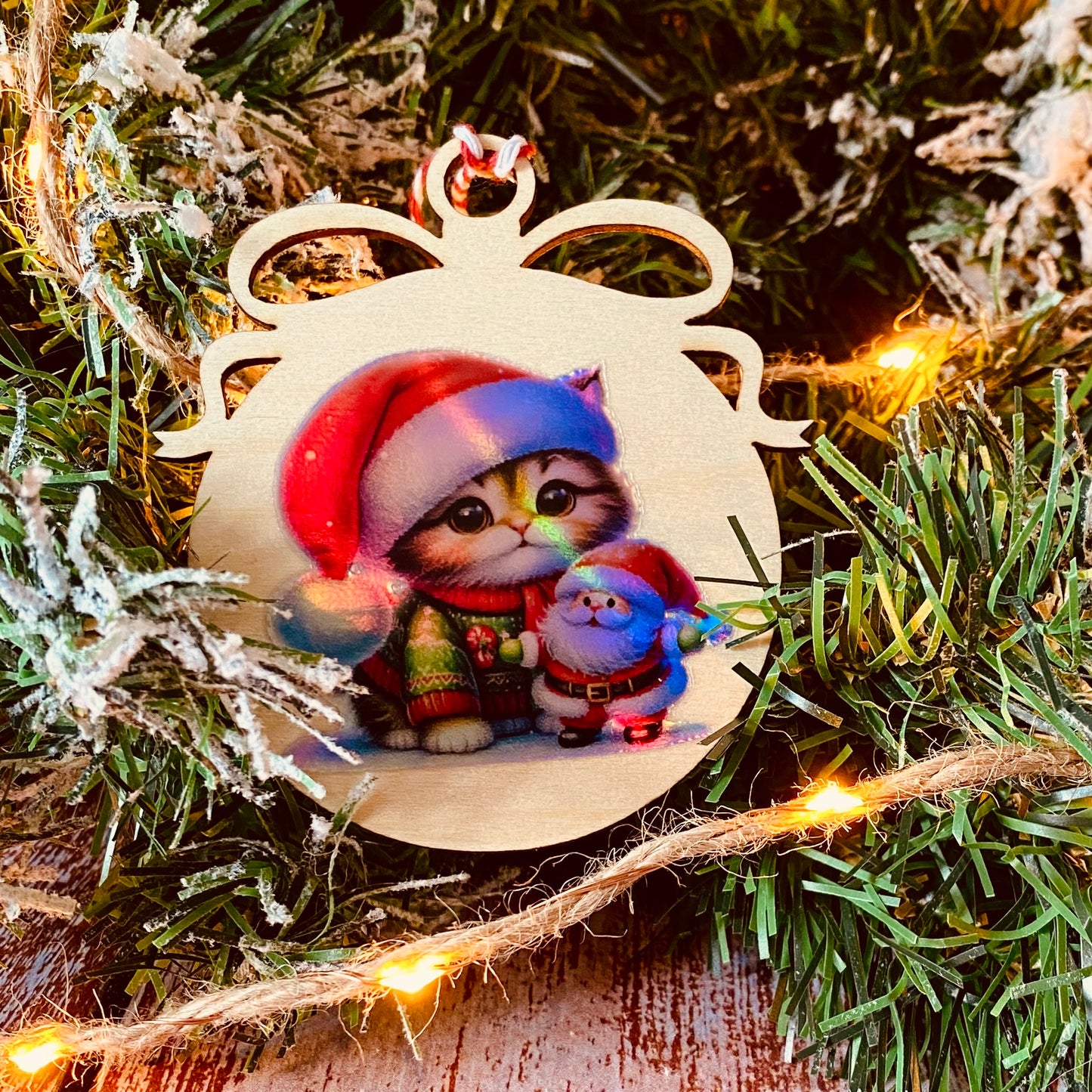 NOËL | Boule de Noël en bois | Holographique ☕🎄 | Grav' & Vous