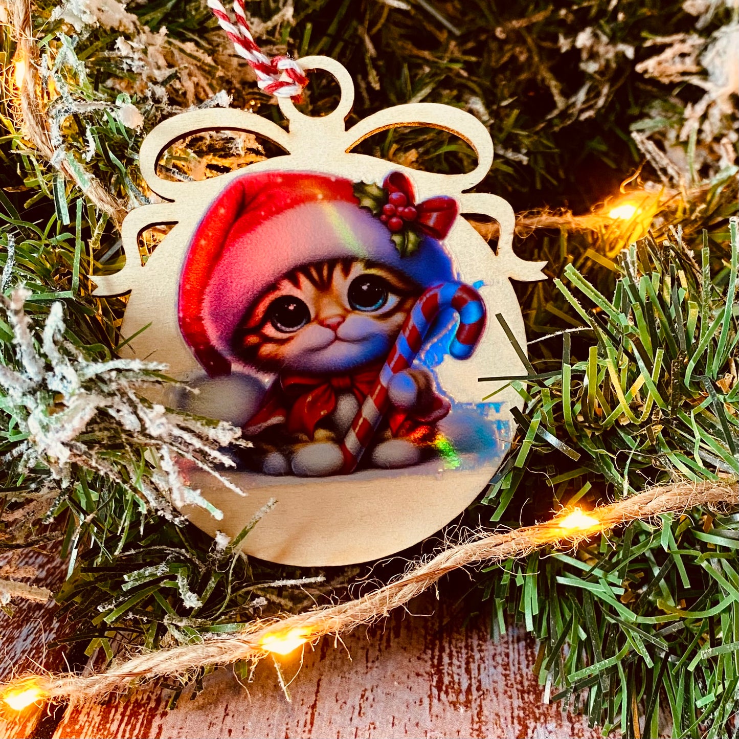 NOËL | Boule de Noël en bois | Holographique ☕🎄 | Grav' & Vous