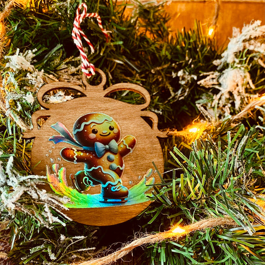 NOËL | Boule de Noël en bois | Holographique ☕🎄 | Grav' & Vous