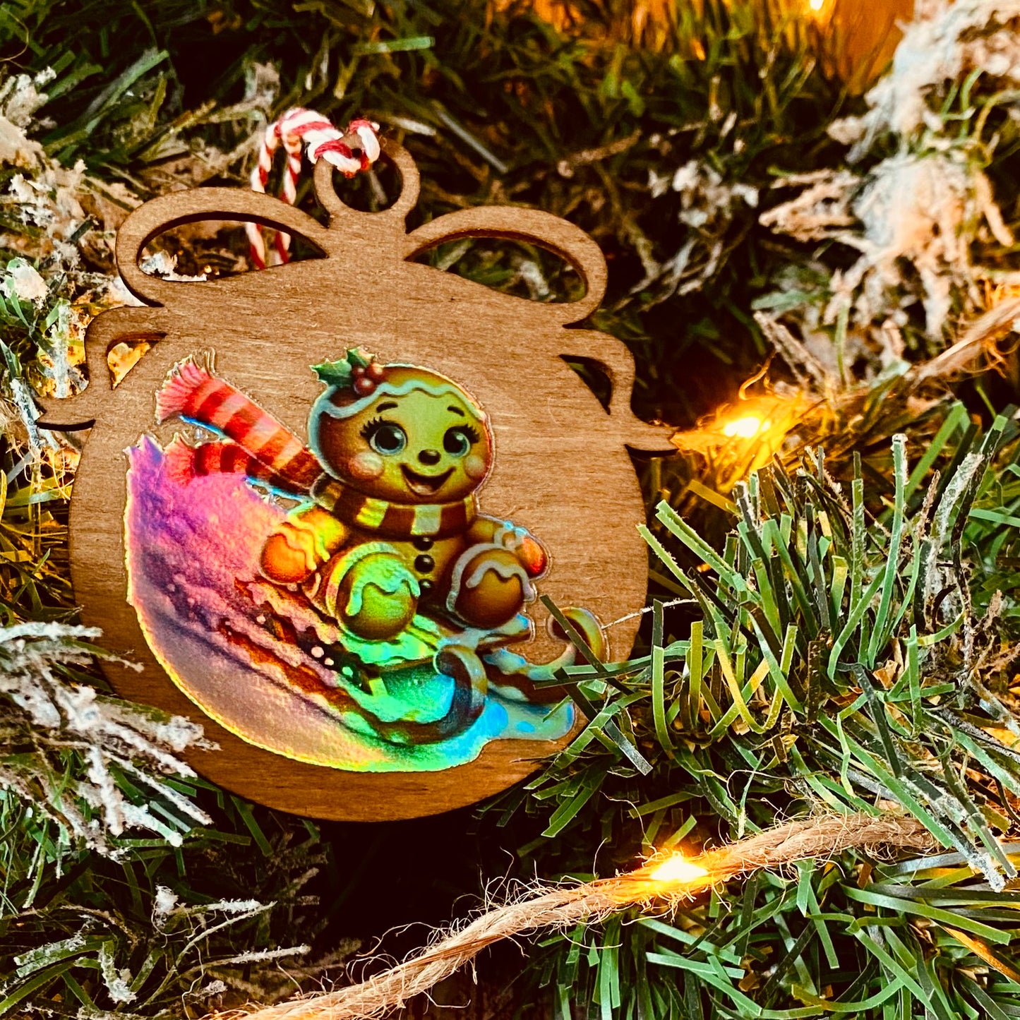NOËL | Boule de Noël en bois | Holographique ☕🎄 | Grav' & Vous