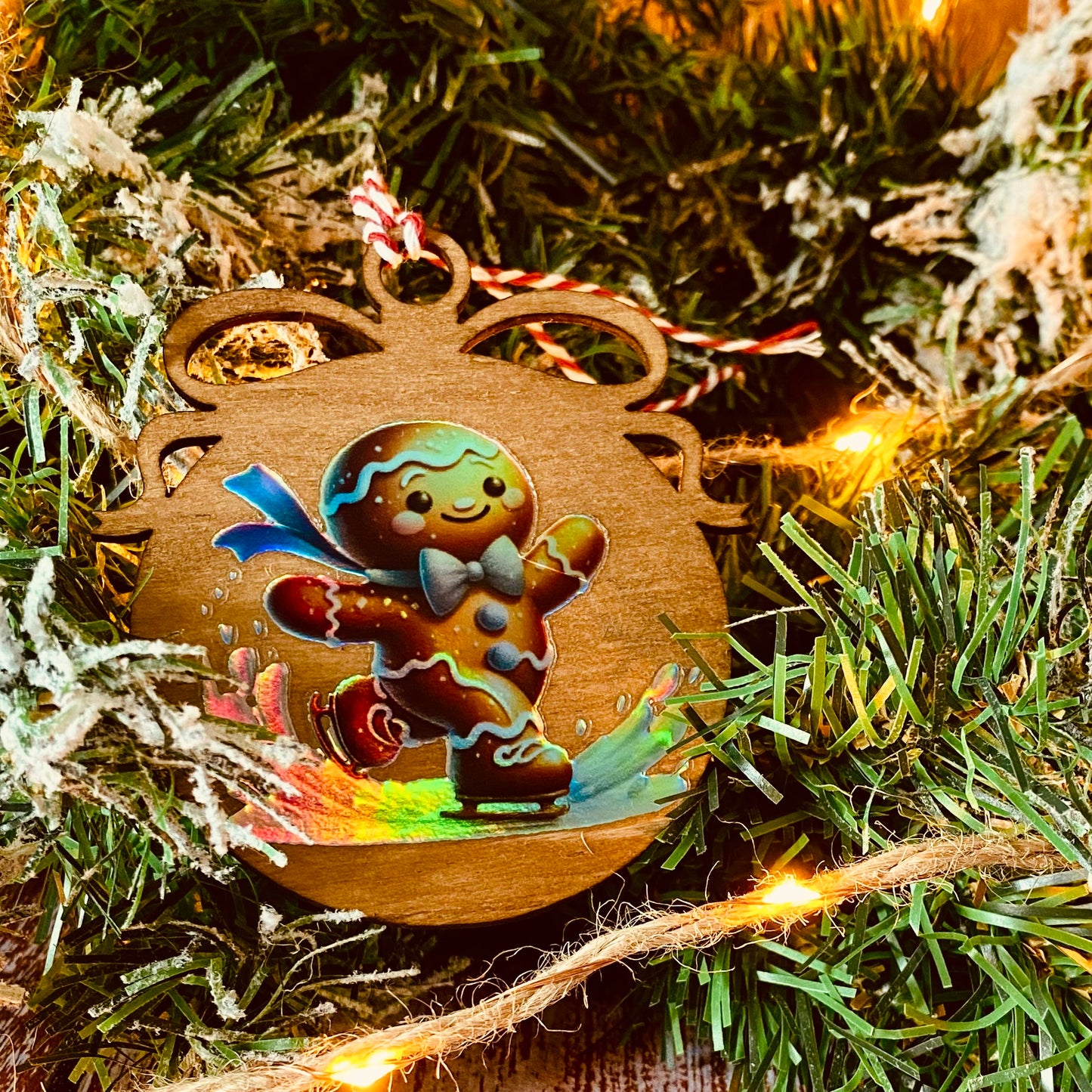 NOËL | Boule de Noël en bois | Holographique ☕🎄 | Grav' & Vous