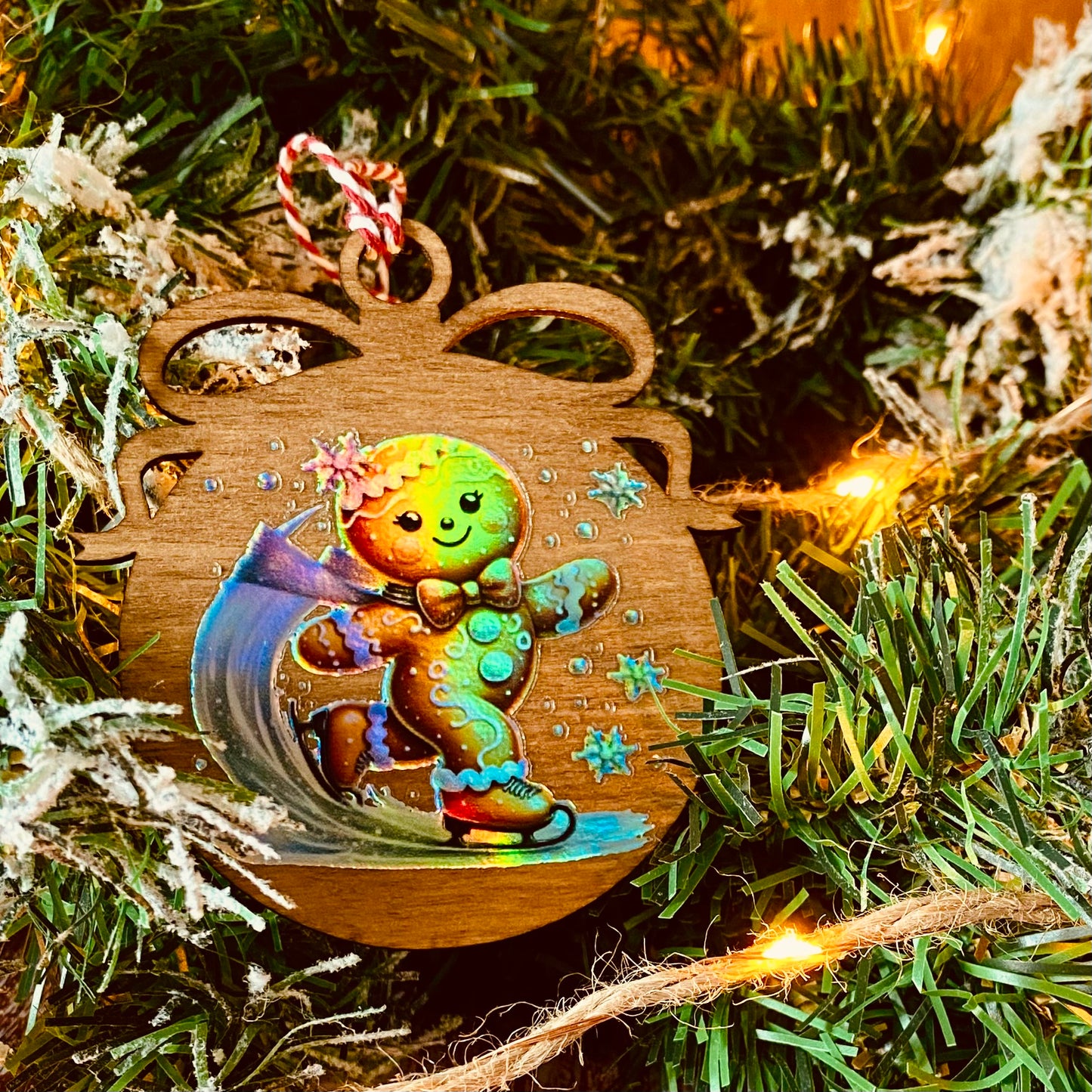 NOËL | Boule de Noël en bois | Holographique ☕🎄 | Grav' & Vous