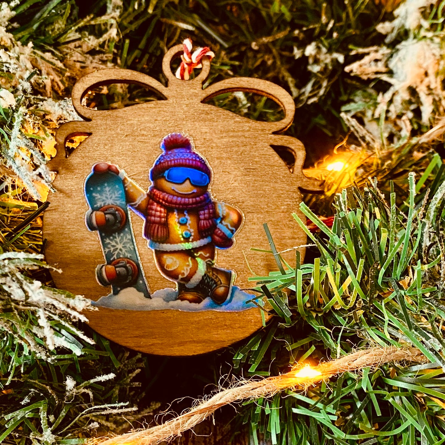 NOËL | Boule de Noël en bois | Holographique ☕🎄 | Grav' & Vous