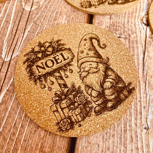 NOËL | Dessous de verre de Noël en liège | Grav' & Vous