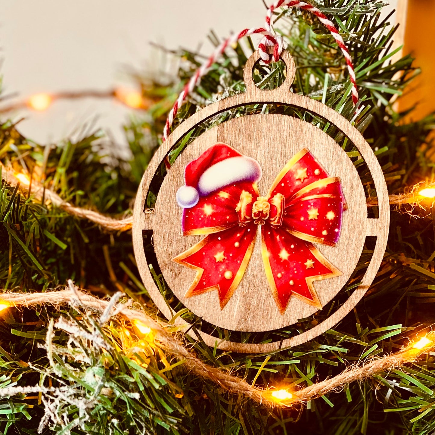 NOËL | Boule Noël Nœud | Grav' & Vous