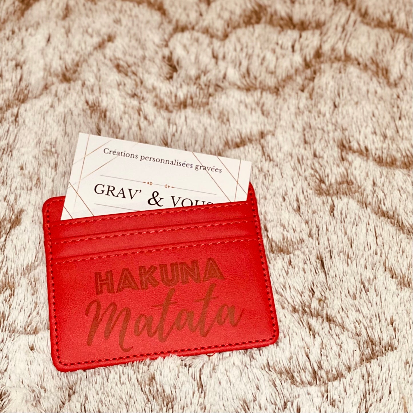 Porte-cartes en simili cuir | Gravure laser | Grav' & Vous