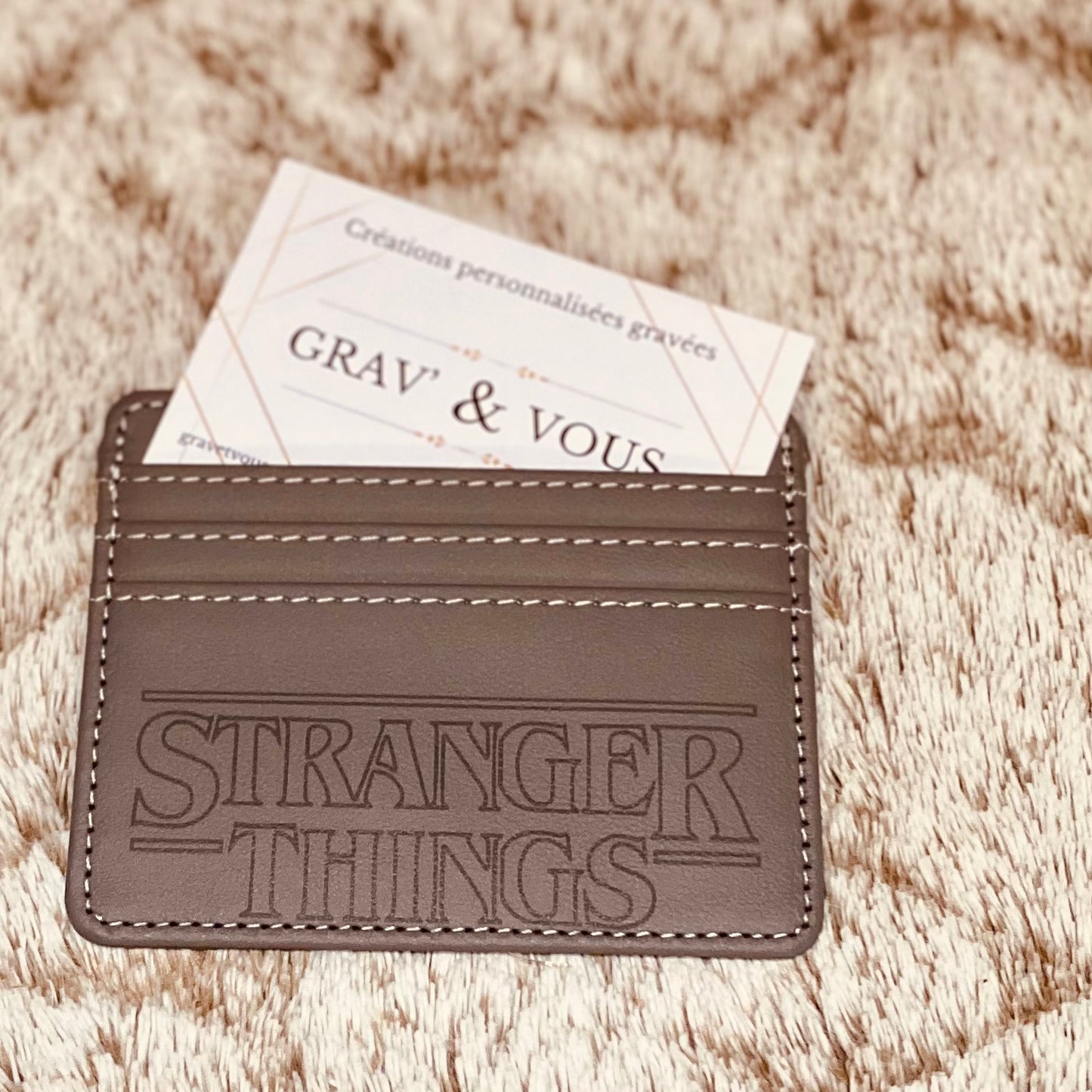 Porte-cartes en simili cuir | Gravure laser | Grav' & Vous