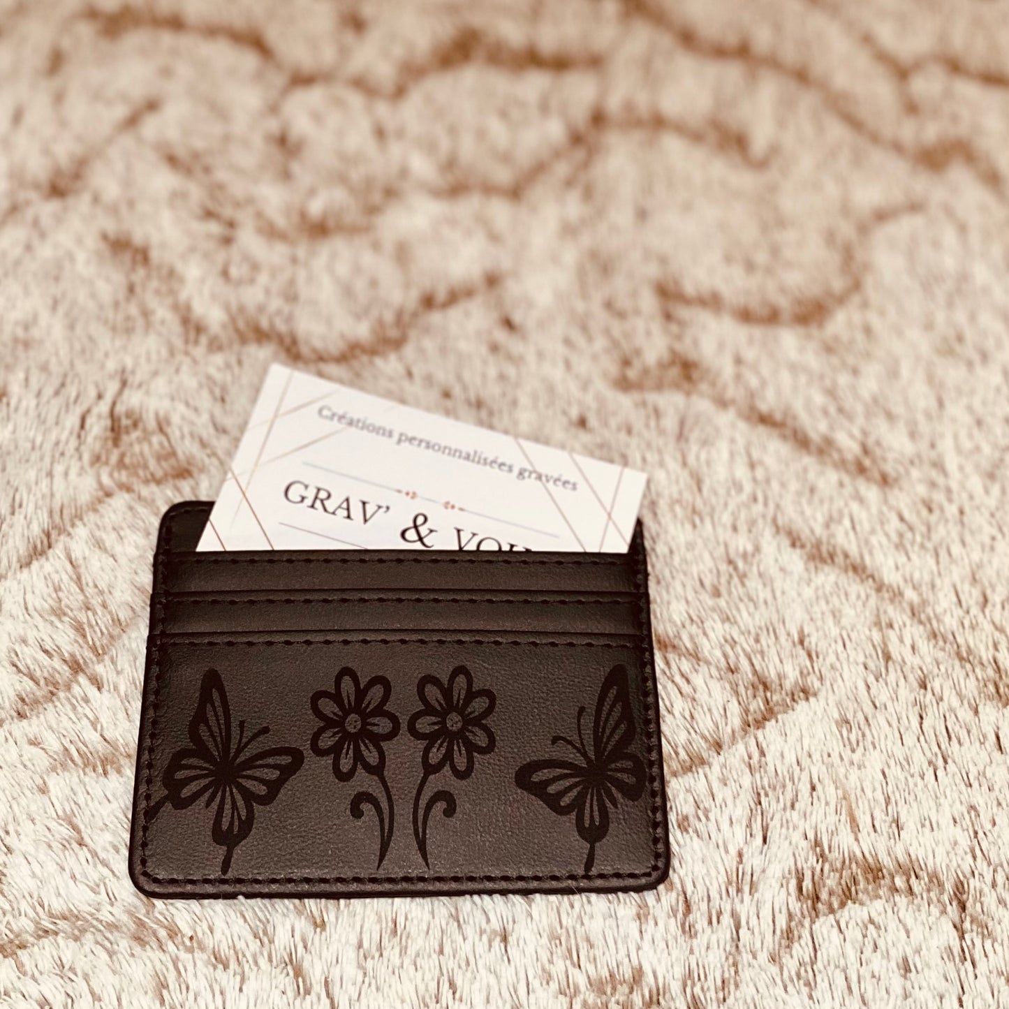 Porte-cartes en simili cuir | Gravure laser | Grav' & Vous