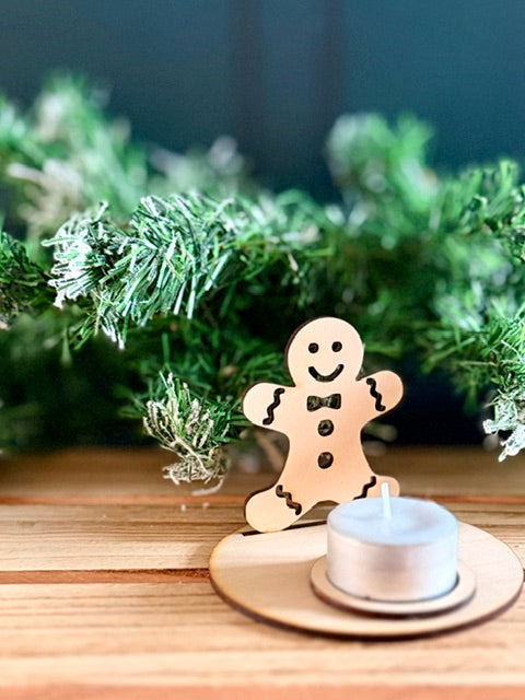 Photophore en bois | Pain d'épices Noël | Grav' & Vous