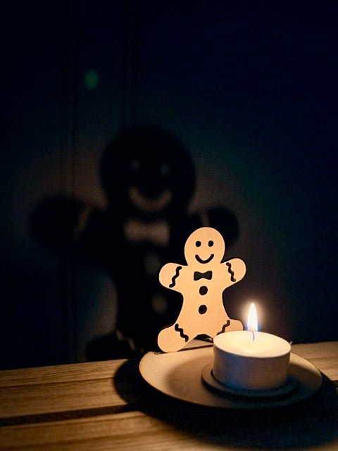Photophore en bois | Pain d'épices Noël | Grav' & Vous