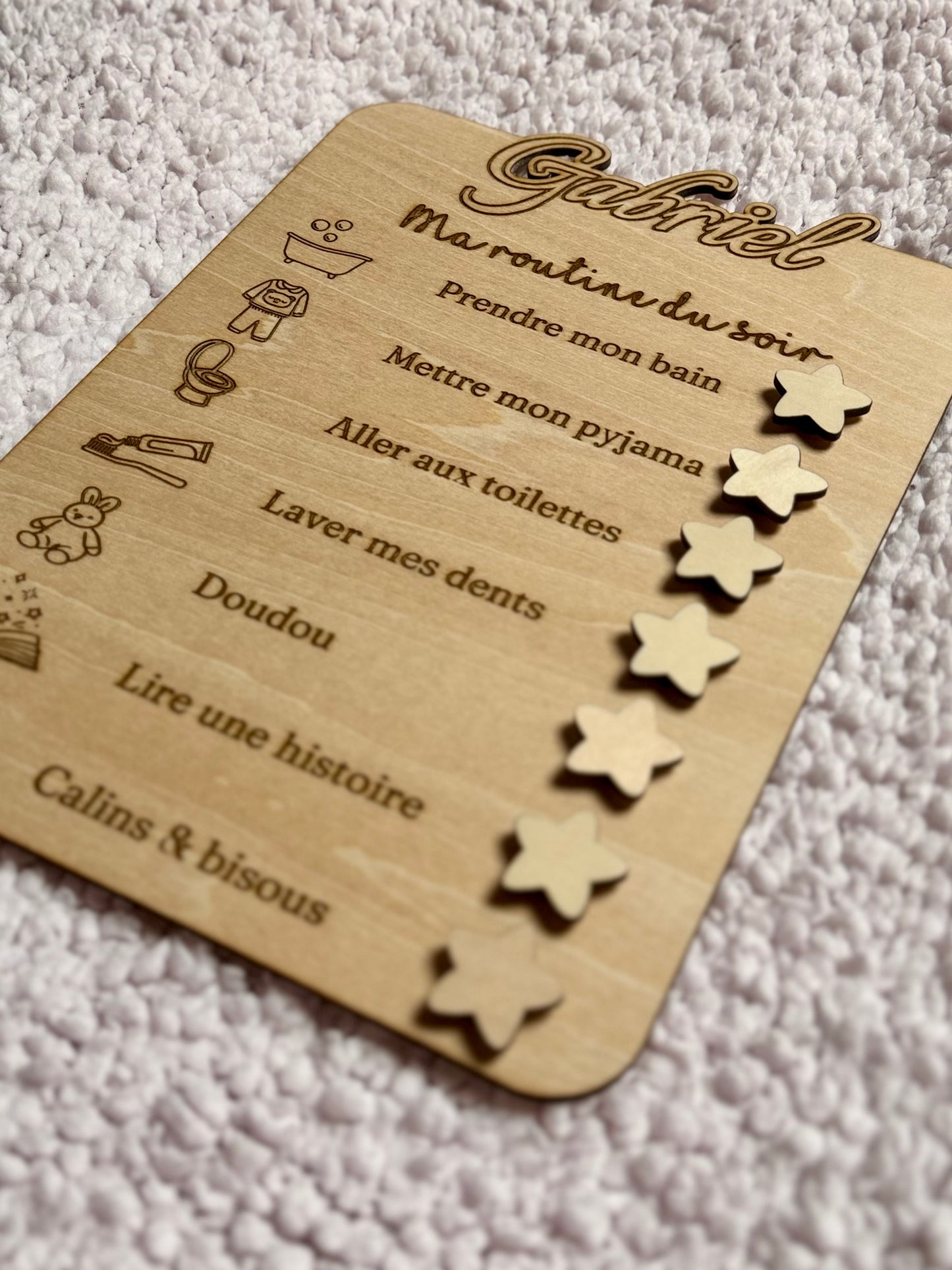 Planche Montessori routine enfant