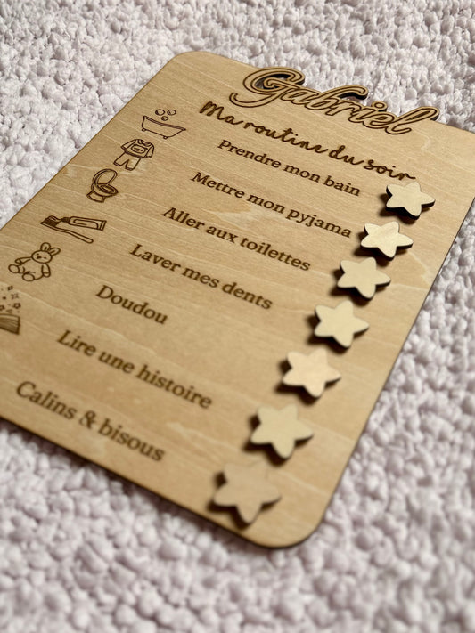 Planche Montessori routine enfant