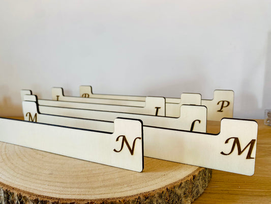 séparateurs en bois personnalisés avec lettres, pour collection de vinyles