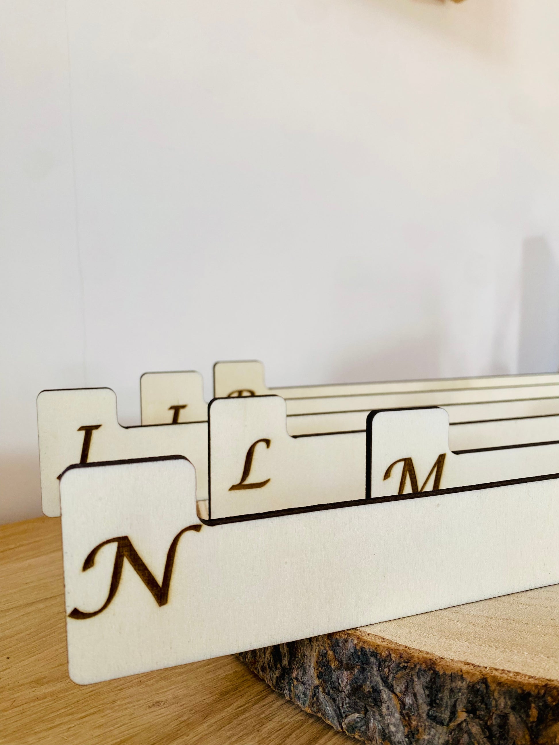 séparateurs en bois personnalisés avec lettres, pour collection de vinyles