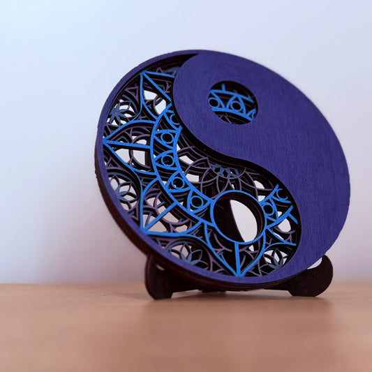 Yin Yang Mandala | Décoration en bois multicouche | Grav' & Vous