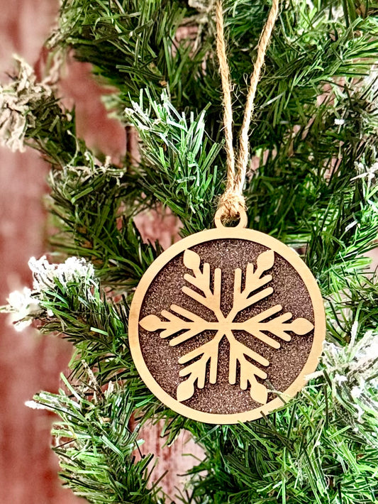 Boule de Noël en bois | Flocon | Grav' & Vous
